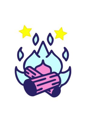 dönen yıldızlar Brezilya karnavalı kumsal ateşi animasyonu çiziyor