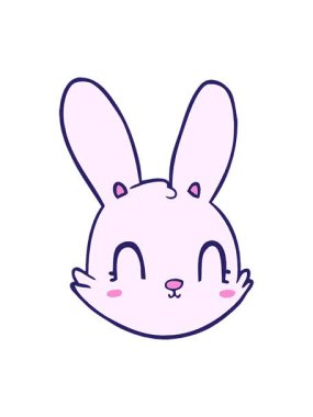 Çizgi film tavşan suratının hareketli animasyonu