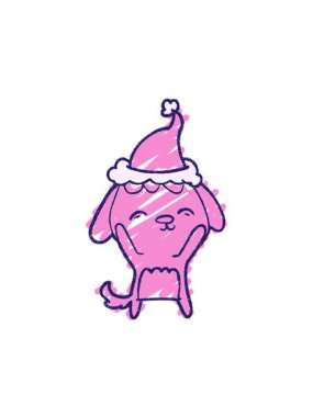 Xmas Köpek Tebeşiri Çiziminin hareketli animasyonu