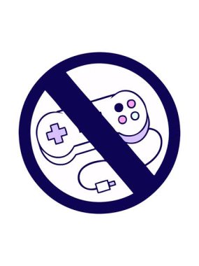 neon ışık efektleri oyun yasağı işaretinin sevimli çizgi filminin animasyonu