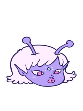 Uzaylı kız yüzünün hareketli animasyonu