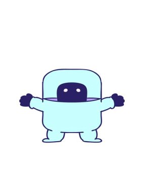 el çiziminin hareketli animasyonu. Takım elbiseli bir uzaylının karalaması.