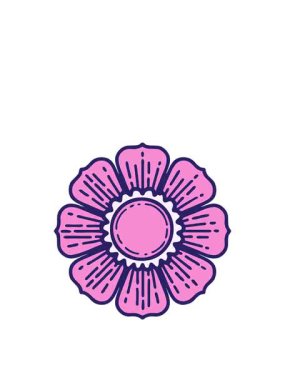 Bir çiçeğin tasarım elementinin zıplama hareketi animasyonu