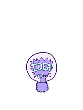 Çizgi film fikri ampul sembolünün zıplama hareketi animasyonu