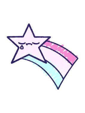 Üzücü Gökkuşağı Yıldız Tebeşiri 'nin titreyen animasyonu