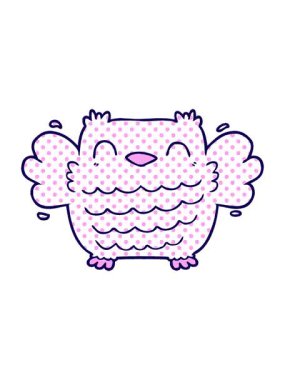 neon ışık efekti çizgi film baykuş çiziminin canlandırması