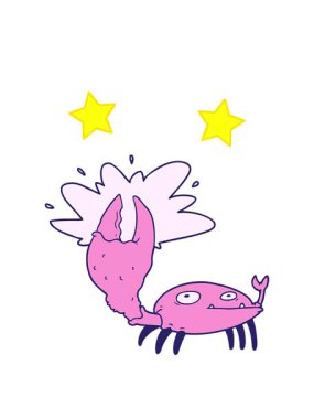 dönen yıldızlar çizgi film yengecinin büyük pençeli animasyonu