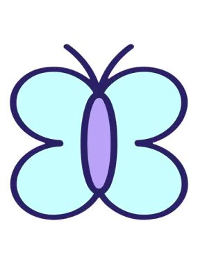 Basit kelebek çizgi filminin canlandırma efektini piksel yap