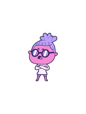 Sinirli kadın çiziminin gösterişli satış animasyonu