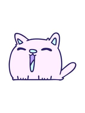 Serbest el animasyonunun pikselleştirme efekti şirin kawaii kedisi çizildi