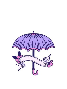 Geleneksel dövmenin animasyonunu şemsiye pankartıyla genişletiyorum.