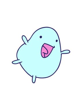 Çizgi film canlandırması kawaii sevimli mutlu fasulye.