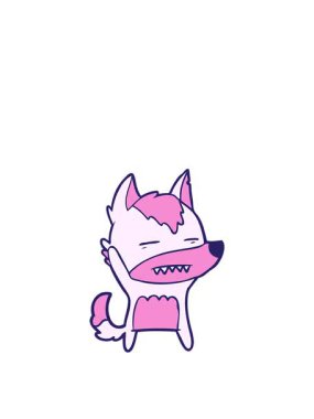 Tilki çizgi film tasarımının yükseliş ve yüzme animasyonu