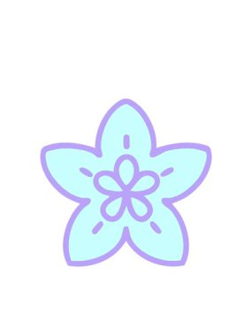 Kültürel geleneksel Japon çiçek ikonunun yanıp sönen radyal çizgileri.