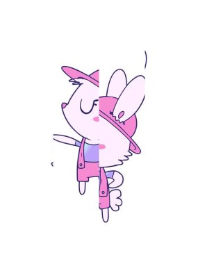 Çizgi film tavşan inşaat işçisinin hareketli animasyonu