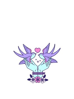 Dövmenin canlandırmasını geleneksel elleri bağlı ve yutuyor.