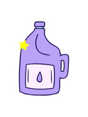 Parlayan yıldızlar, büyük bir içki şişesinin el çizimi karikatürünün animasyonunu etkiler.