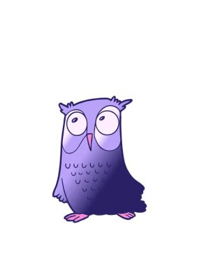 Çizgi film baykuşunun hareketli animasyonu