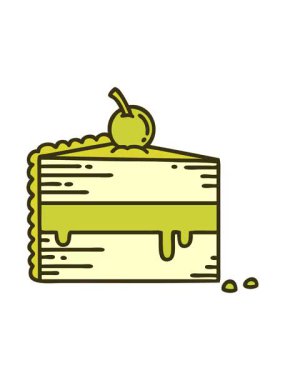 Bir dilim kekin ikonik dövme şeklindeki imajının renk değişimi