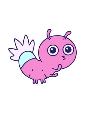 Tatlı, parıltılı böceğin çizgi filminin basınçlı animasyonu