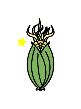 Parlayan yıldızlar koçandaki kabuksuz Brezilya mısırının animasyonunu etkiler.