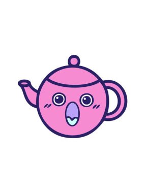 Bir çaydanlığın tatlı çizgi filminin titreşimli hareketi.