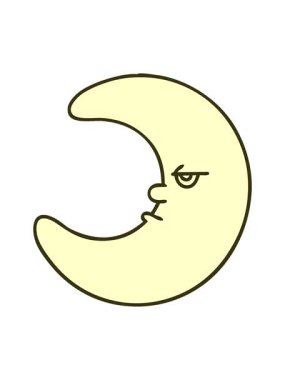 Bu hüzünlü dünyaya bakmaktan bıkmış bir ayın çizgi filminin renk animasyonu.