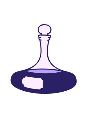 Şarapla dolu süslü bir sürahide ya da vampir kanında titreşimli bir animasyon.