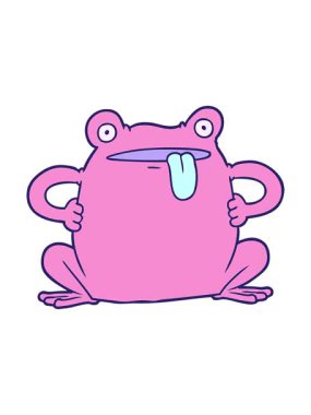 Çizgi film karakurbağasının basınçlı animasyonu