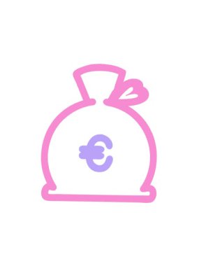 Para çuvalı simgesi simgesinin titreşimli hareketi