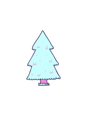 Çizgi film Noel ağacı çiziminin radyoaktif parlak animasyonu