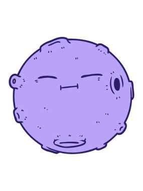 Karikatür Ay 'ın basınçlı canlandırması