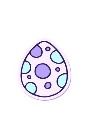 Karikatür çizilmiş Paskalya yumurtası çıkartmasının animasyonunu sergiliyorum.