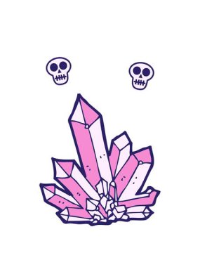 Çizgi film kristallerinin kafatası animasyonları