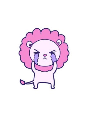 karikatür ağlayan aslanın radyoaktif ışıldayan animasyonu