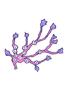 Karikatür çiçekli dalın hareketli animasyonu