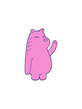 Karikatür karikatür karalama kutup ayısı el sallamasının bölünme etkisi