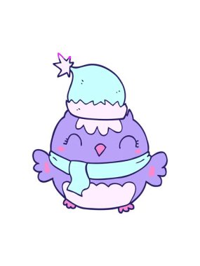 Sevimli noel baykuşunun animasyonunu canlandır.