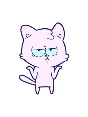 Sıkılmış çizgi film kedisinin hareketli animasyonu