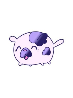 Kawaii sevimli yama köpeğinin gradyan çizgi film çiziminin titreşimli animasyonu