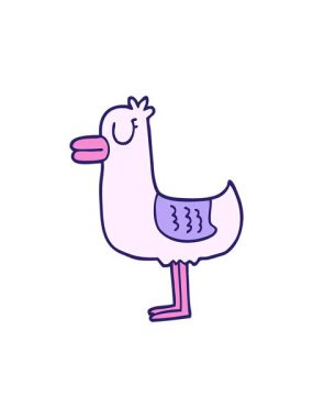 Karikatür deniz martısının hareketli animasyonu