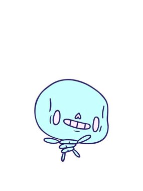 Kawaii 'nin tatlı ölü iskeletinin animasyonunu genişletiyorum.