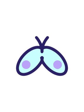 Basit ve sevimli kelebek tasarımının dönen hareket animasyonu