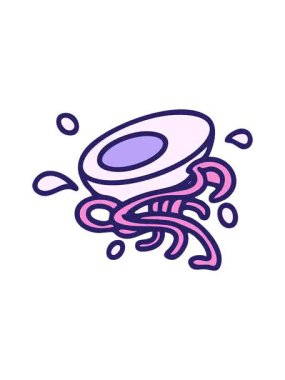 Erişte ve yumurtanın bazı erişte bileşenlerinin dönen hareketli animasyonu