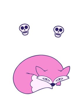 kıvrılmış tilki çizgi filminin kafatası animasyonu