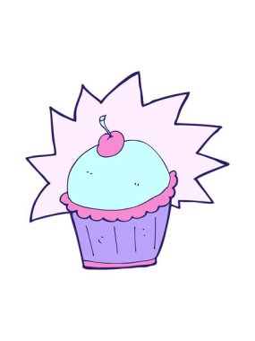 Fincanlı kek çiziminin hareketli animasyonu