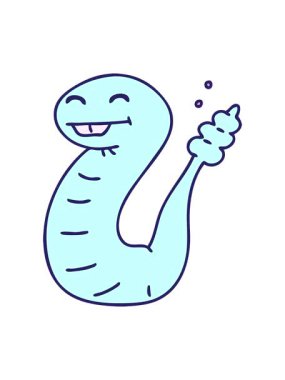 Mutlu bir yılanın hareketli çizgi filmi.