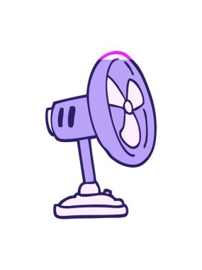 el çizimi çizgi film masaüstü vantilatörünün canlandırmasını çalıştır