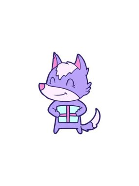 Dost canlısı bir karikatür kurdunun gösterişli satış animasyonu