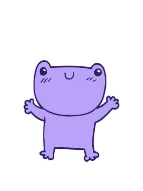 Komik bir kurbağa çizgi filminin animasyonunu uzatıyorum.